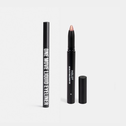 Combo 1 Bút Kẻ Mắt One Move + 1 Bút Sáp Outline Eye Pencil Màu Đen/Nhũ Hồng | Inglot Là Thương Hiệu Mỹ Phẩm Uy Tín Được Các Chuyên Gia Trang Điểm Hàng Đầu Thế Giới Tin Dùng
