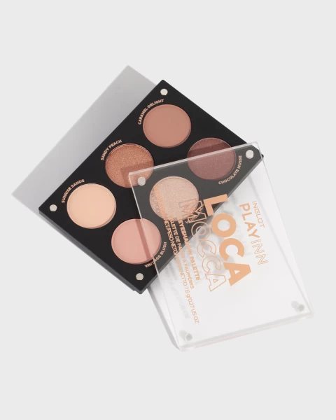 Bảng Phấn Mắt Tông Thanh Lịch Sang Trọng Playinn Eye Shadow Palette Loca Mocca + Cọ Trang Điểm Mắt 8Ohp/S