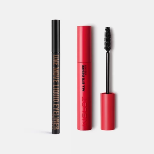 Combo Bút Kẻ Mắt Nước Không Lem Dễ Kẻ One Move Eyeliner 02 + Mascara Làm Dài Mi All Eye Desire Dành Cho Mi Ngắn