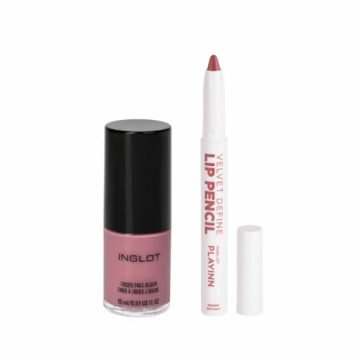 Combo Má Hồng Kem Liquid Face Blush (15Ml) 94 + Son Bút Chì Inglot Velvet Define Pencil 65