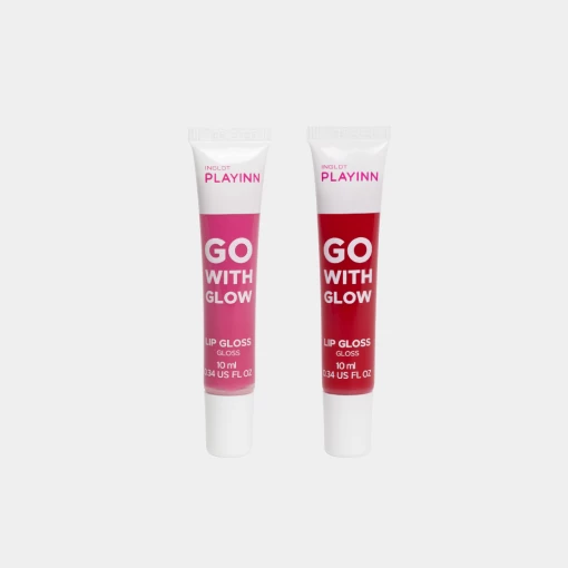 Combo Son Dưỡng Bóng Vegan Dạng Tuýp Playinn Go With Glow Lip Gloss Raspberry 25/Strawberry 27