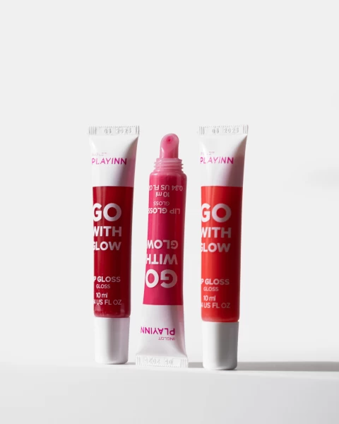 Son Bóng Vegan Dạng Tuýp Playinn Go With Glow Lip Gloss Cherry 24