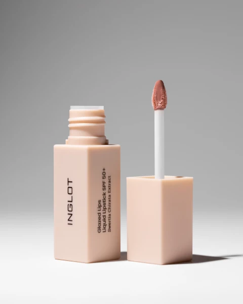 Son Kem Nước Chống Nắng Spf 50+, Hiệu Ứng Môi Tráng Gương Glazed Lips Liquid Lipstick Spf 50+ 3.5Ml Inglot- Rose-Yogurt Cake (95): Hồng Yogurt Đào (Warm Tone)