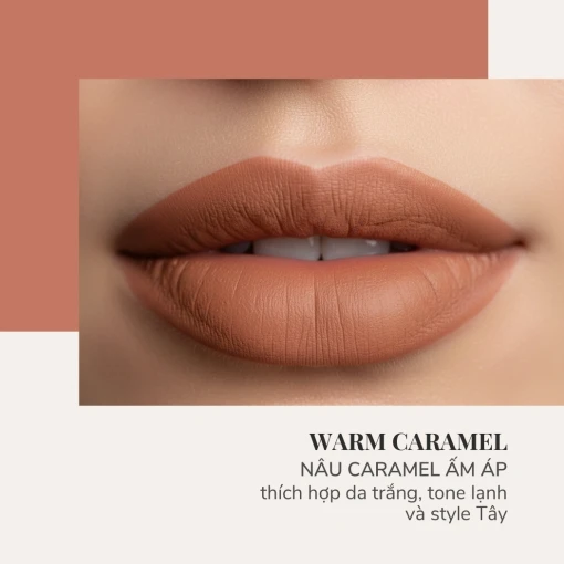 Son Kem Thỏi Mịn Lì, Mướt Nhẹ Môi. Siêu Ẩm, Giúp Môi Căng Đầy, Làm Mờ Rãnh Môi Creamy Soft Lipstick 4.4G - Nâu Caramel 502